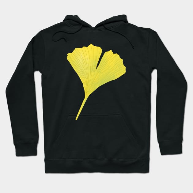 Green Ginkgo Leaf Digital Art Hoodie by Boriana Giormova